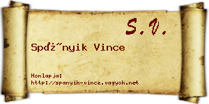 Spányik Vince névjegykártya