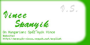 vince spanyik business card